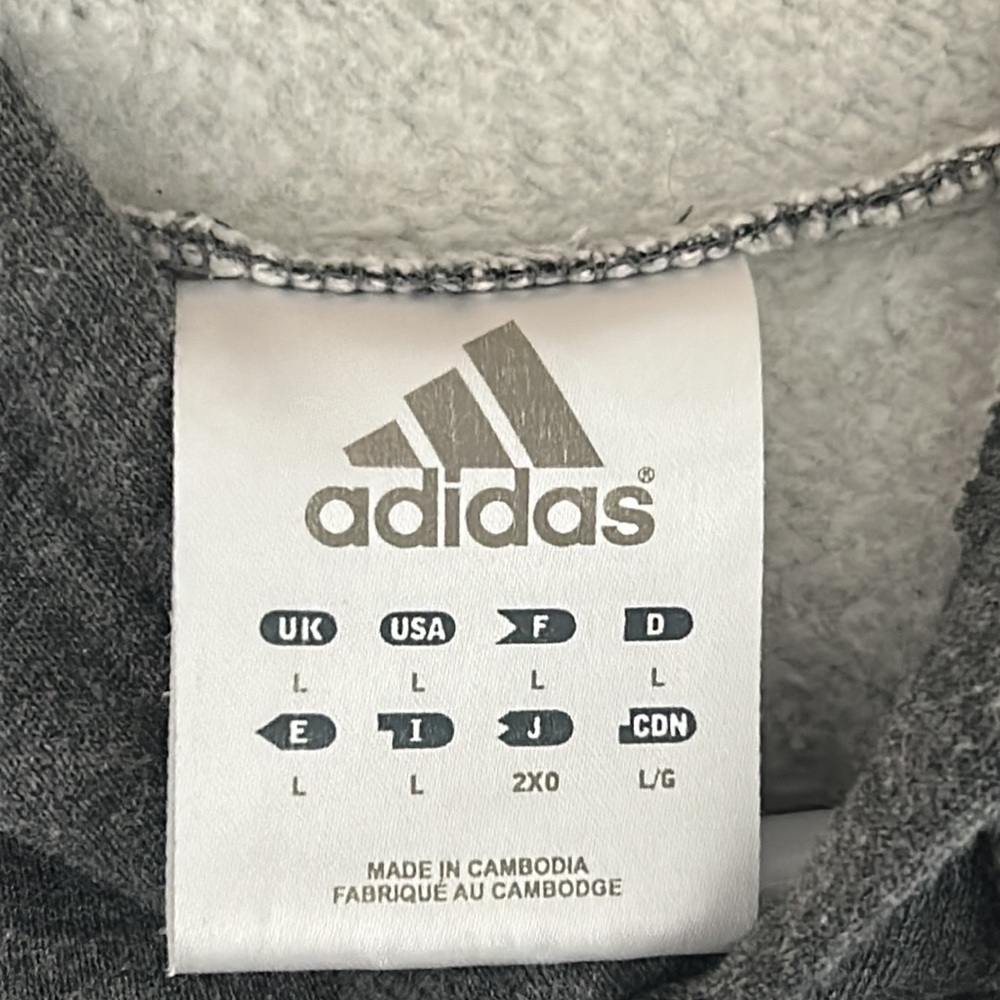 Adidas Gray Fleece  Long Sleeves Pullover Hoodie - Picture 14 of 17